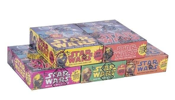 1977-78 Topps "Star Wars" Series 1-5 Unopened Boxes Complete Run (5 Different) – All BBCE Certified